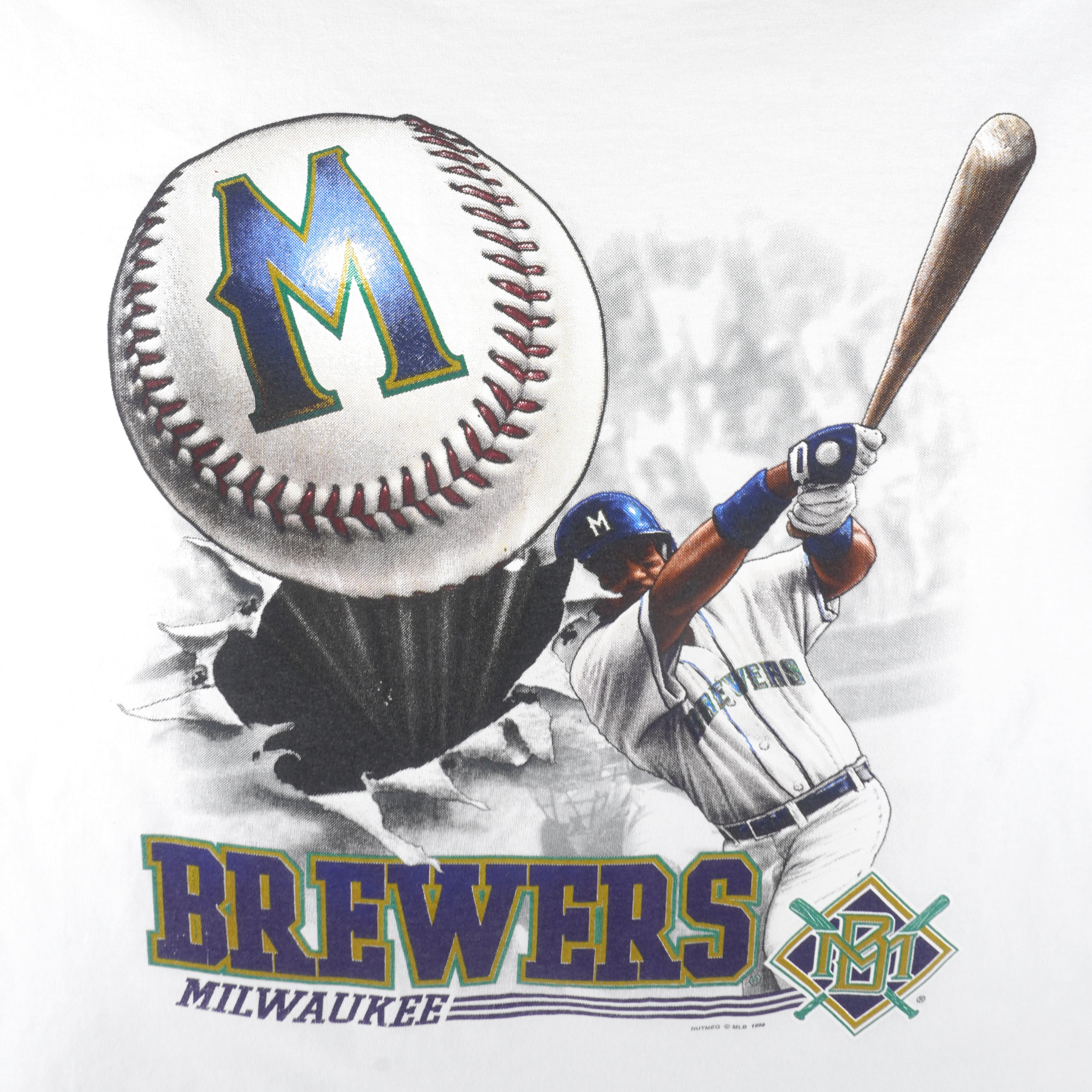 MLB (Lee) - Milwaukee Brewers Baseball T-Shirt 1998 XX-Large Vintage Retro Baseball