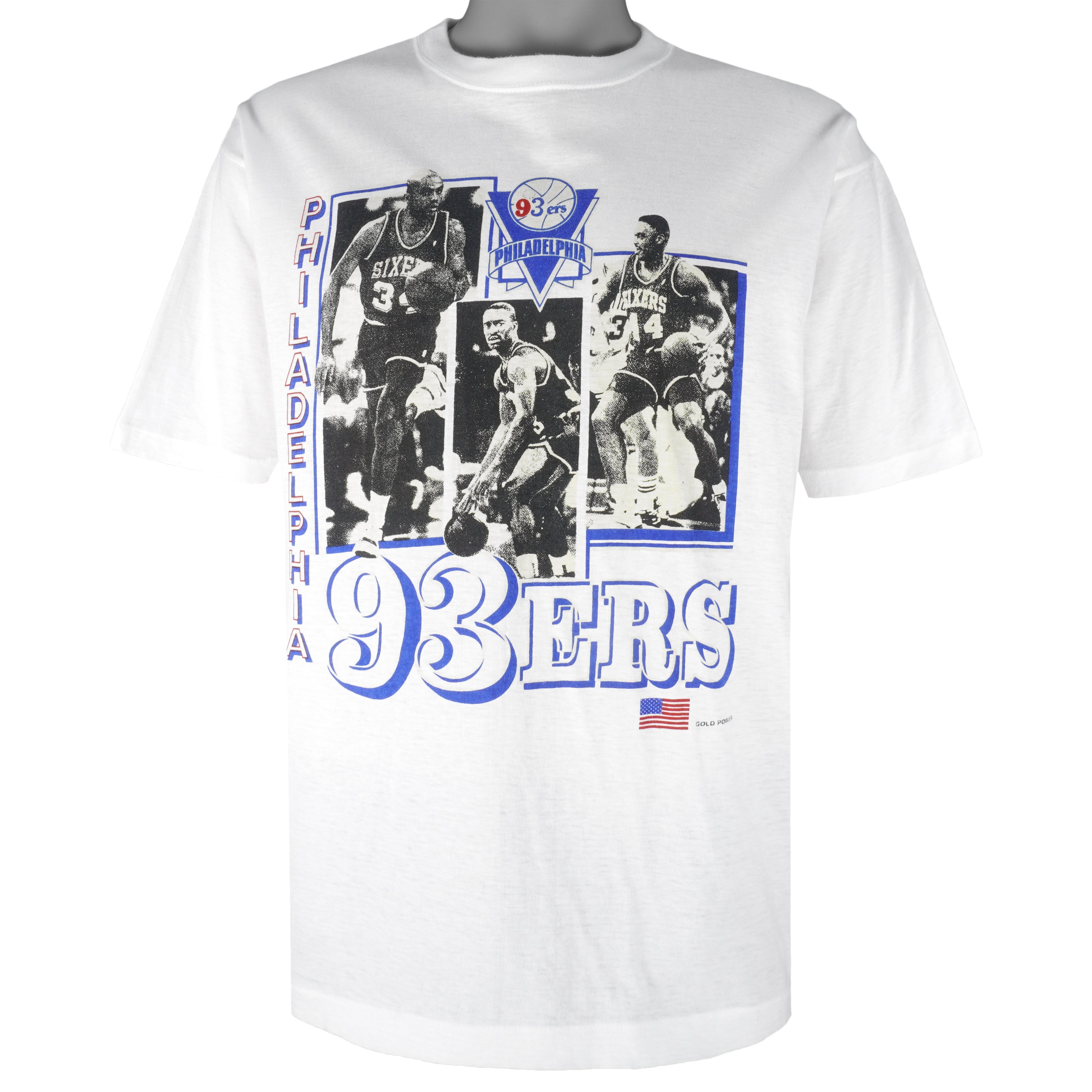 NBA (Homer) - Philadelphia 93ers Single Stitch T-Shirt 1990s Large Vintage Retro Baseketball