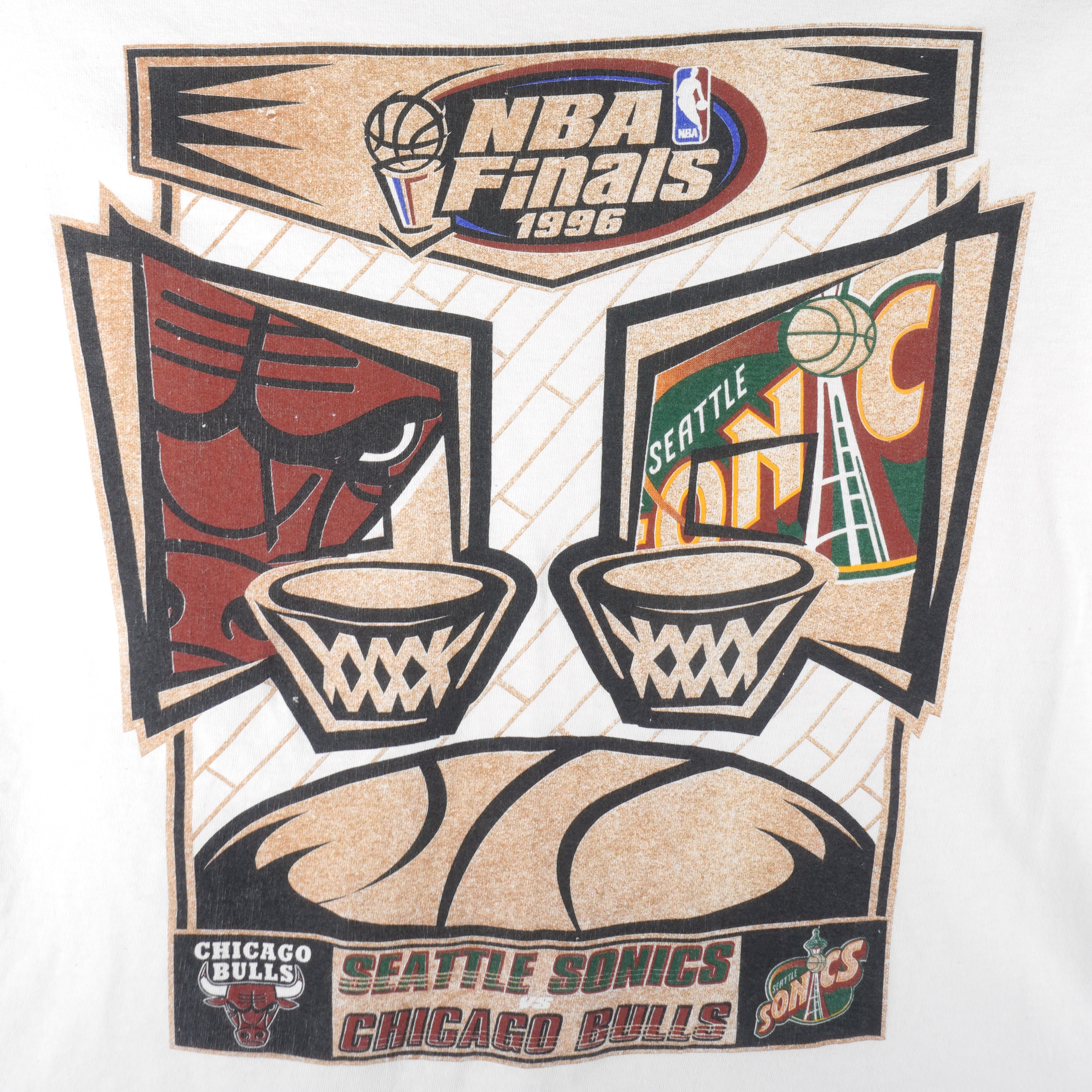 Starter - Chicago Bulls VS Seattle Sonic NBA Final T-Shirt 1996 Large Vintage Retro Basketball