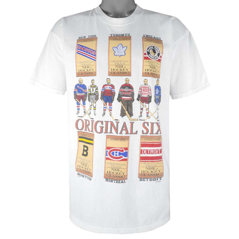 NHL (Hanes) - Canadian Tour Toronto Montreal Ottawa Original Six T-Shirt 1990s X-Large Vintage Retro Hockey