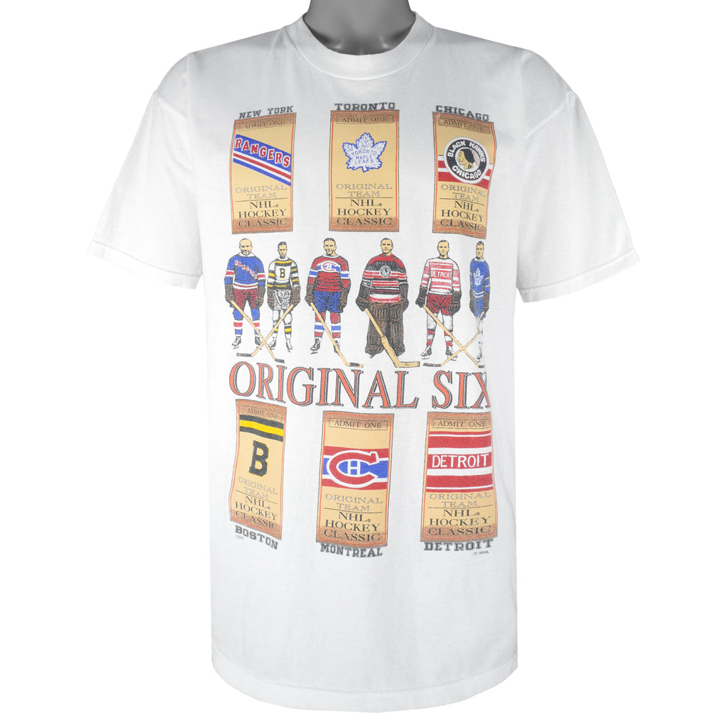 NHL (Hanes) - Canadian Tour Toronto Montreal Ottawa Original Six T-Shirt 1990s X-Large Vintage Retro Hockey