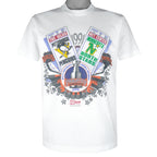 NHL - Pittsburgh Penguins VS Minnesota North Stars Single Stitch T-Shirt 1991 Large Vintage Retro Hockey