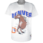 NFL (Nutmeg) - Denver Broncos Breakout Single Stitch T-Shirt 1990s X-Large Vintage Retro Football