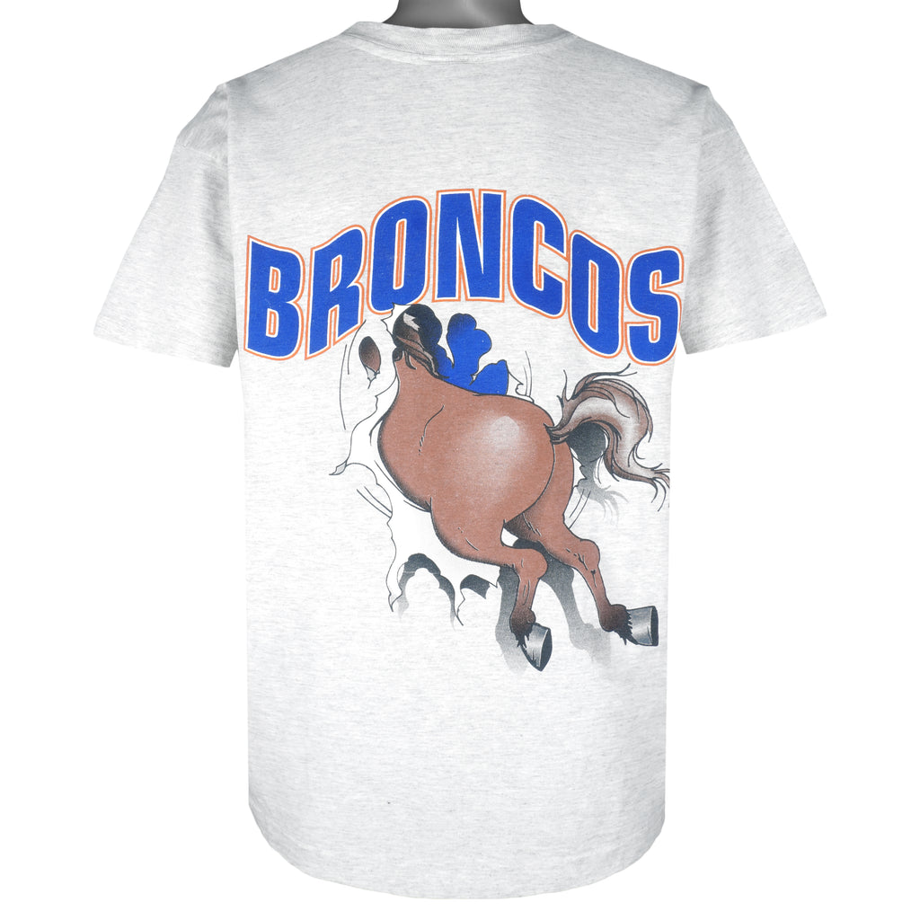 NFL (Nutmeg) - Denver Broncos Breakout Single Stitch T-Shirt 1990s X-Large Vintage Retro Football