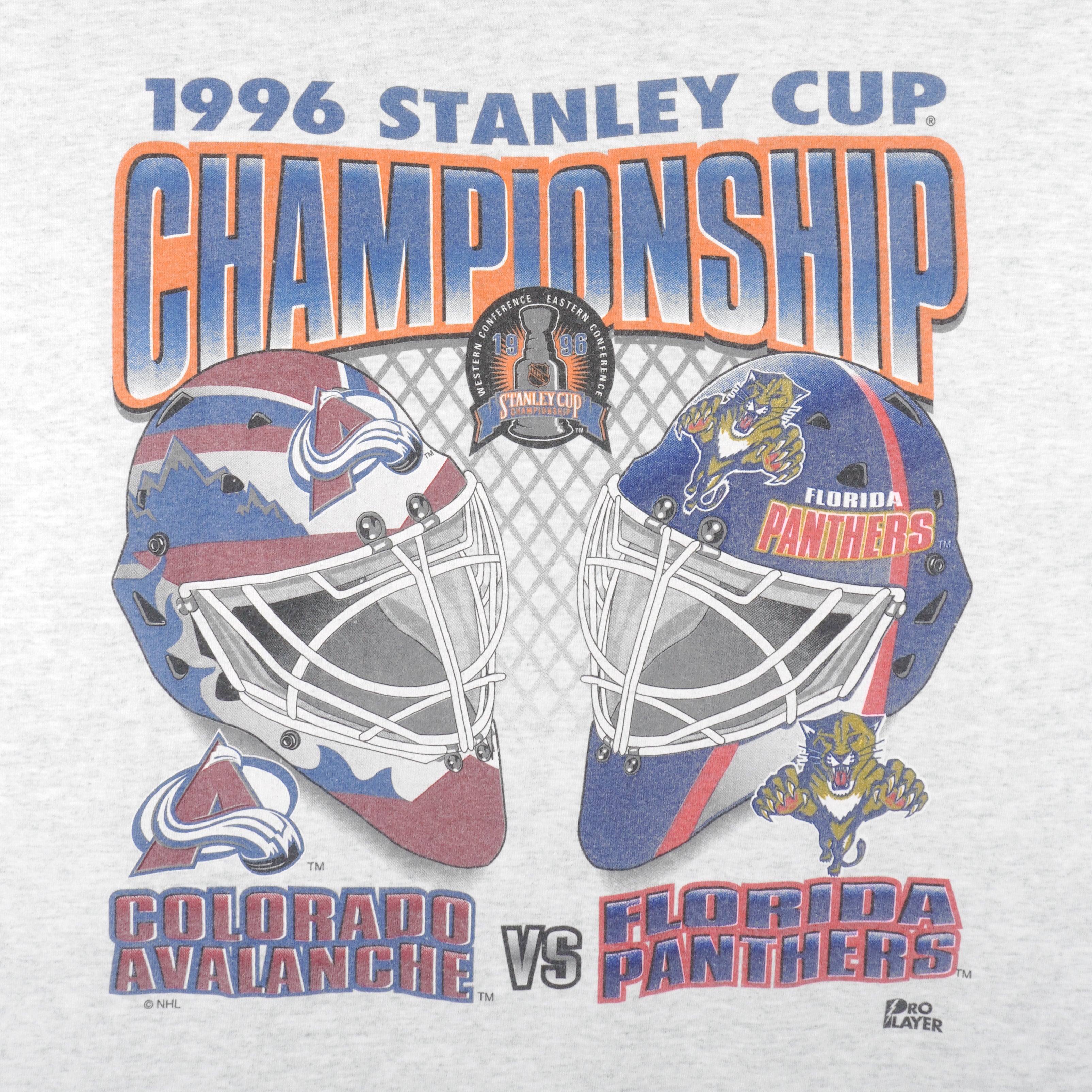 NHL (Salem) - Colorado Avalanche VS Florida Panthers Single Stitch T-Shirt 1996 X-Large Vintage Retro Hockey