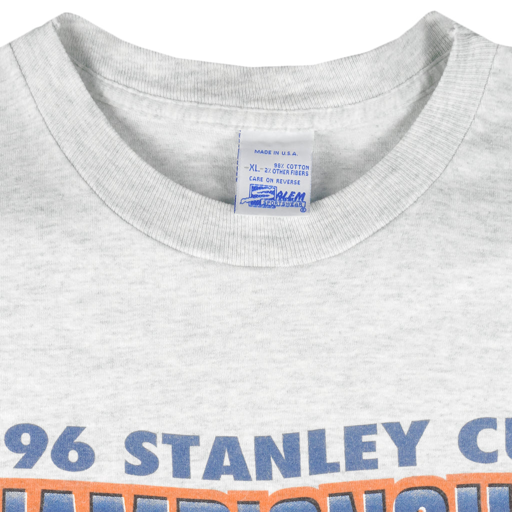 NHL (Salem) - Colorado Avalanche VS Florida Panthers Single Stitch T-Shirt 1996 X-Large Vintage Retro Hockey
