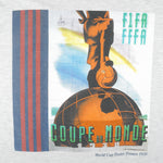 Adidas - Fifa World Cup Poster France 1938 T-Shirt 1990s Small Vintage Retro Football