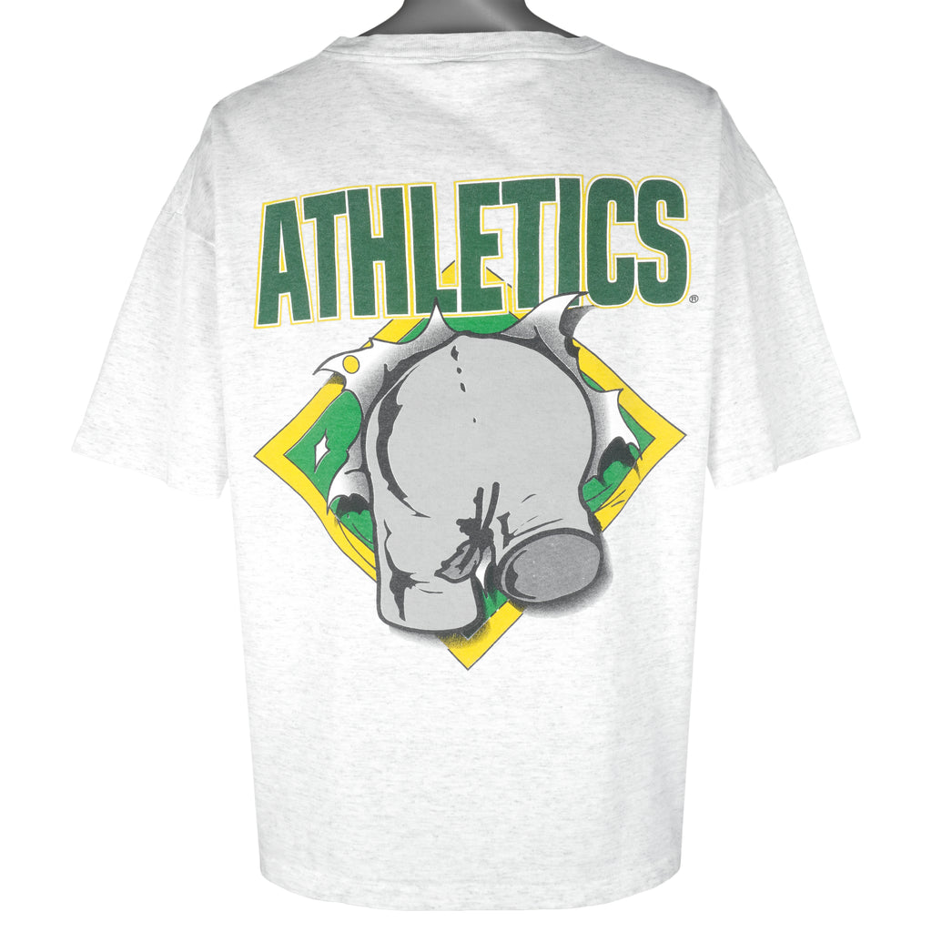 MLB (Nutmeg) - Oakland Athletics Breakout Single Stitch T-Shirt 1990s X-Large Vintage Retro Baseball