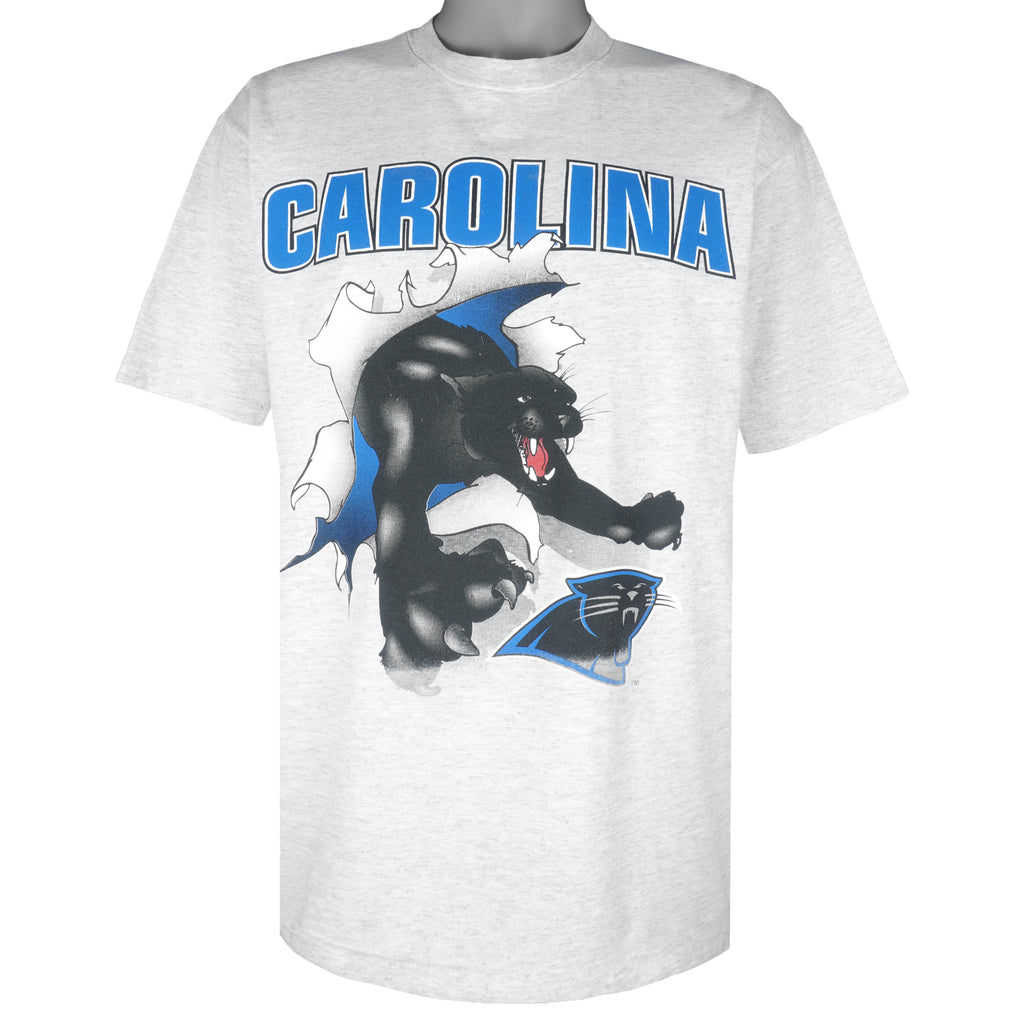 NFL (Nutmeg) - Carolina Panthers Breakout Big Logo Single Stitch T-Shirt 1993 X-Large Vintage Retro Football