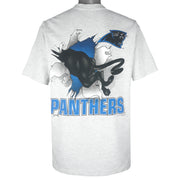 NFL (Nutmeg) - Carolina Panthers Breakout Big Logo Single Stitch T-Shirt 1993 X-Large Vintage Retro Football