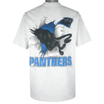 NFL (Nutmeg) - Carolina Panthers Breakout Big Logo Single Stitch T-Shirt 1993 X-Large Vintage Retro Football