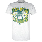 Starter - Oakland Athletics Single Stitch T-Shirt 1988 Large Vintage Retro Baseball