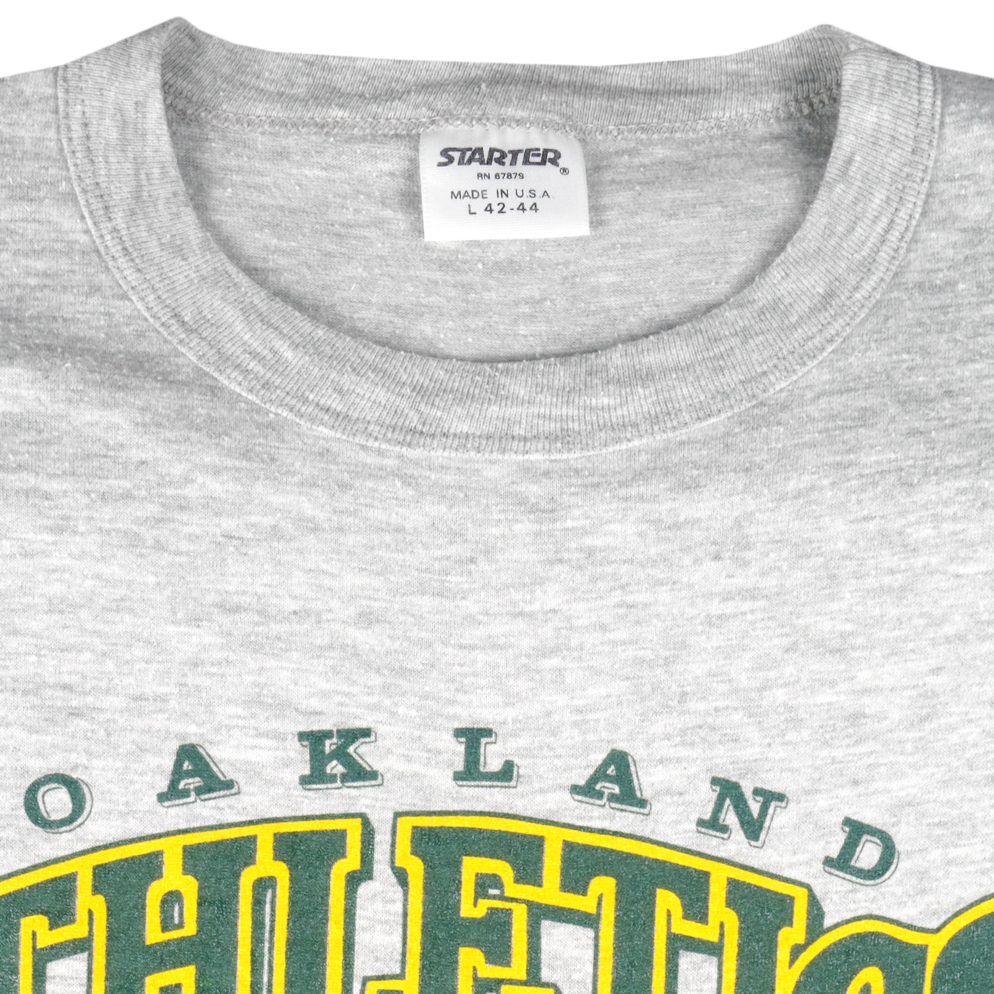 Starter /gold Oakland Athletics Game On Notch Neck Raglan T-shirt