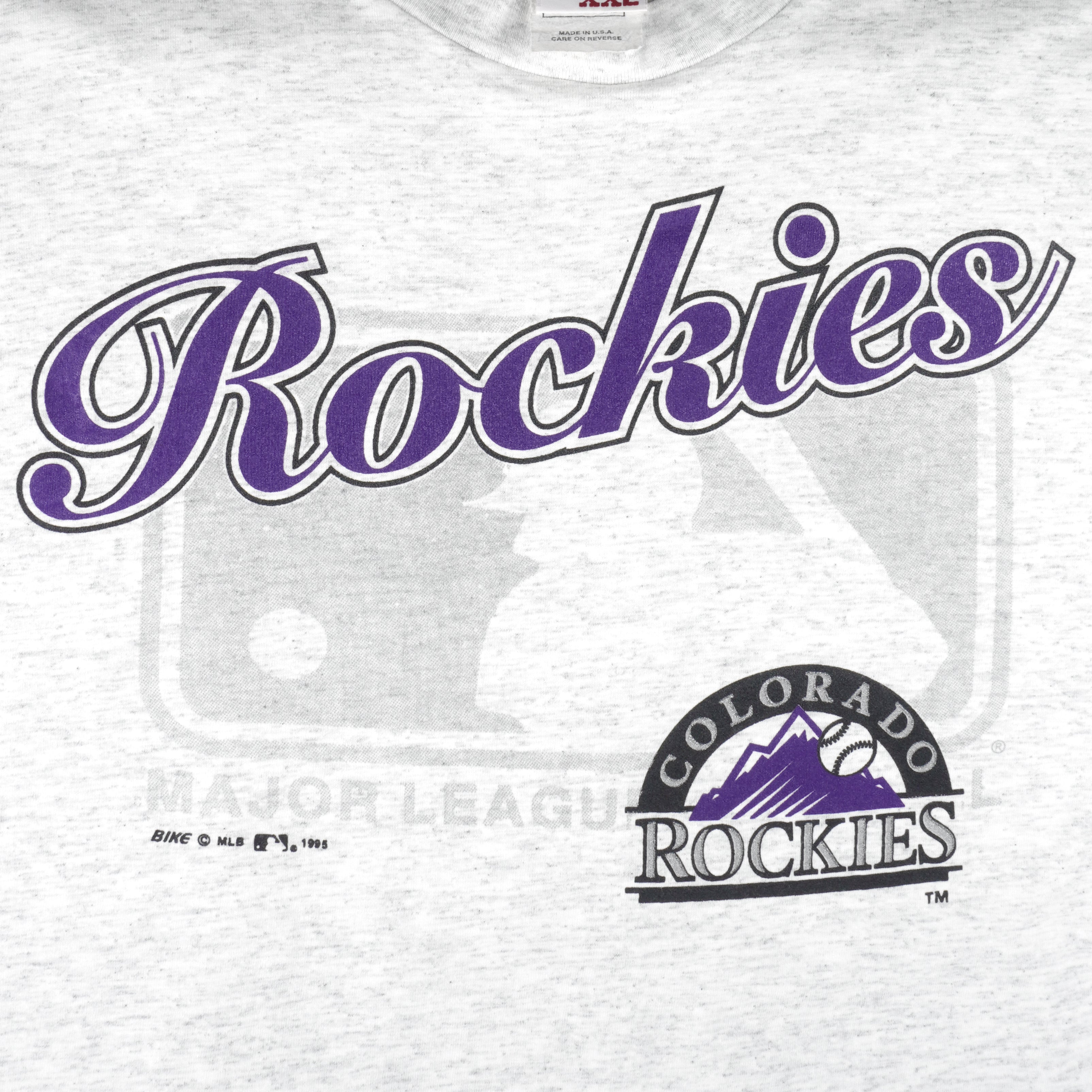 MLB (Bike) - Colorado Rockies Single Stitch T-Shirt 1995 XX-Large Vintage Retro Baseball