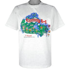 Vintage - O Canada We Stand On Guard For Thee Map T-Shirt 1990s Large Vintage Retro