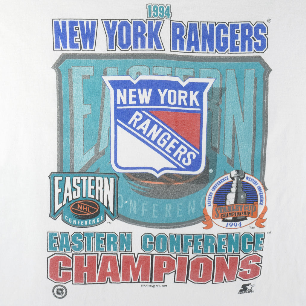 Starter - New York Rangers Western Division Champions T-Shirt 1994 XX-Large Vintage Retro Hockey