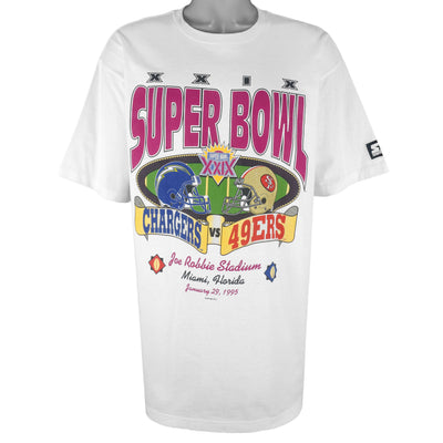 Starter (NFL) - Super Bowl 29th 49ers VS Chargers Matchups T-Shirt 1995 X-Large