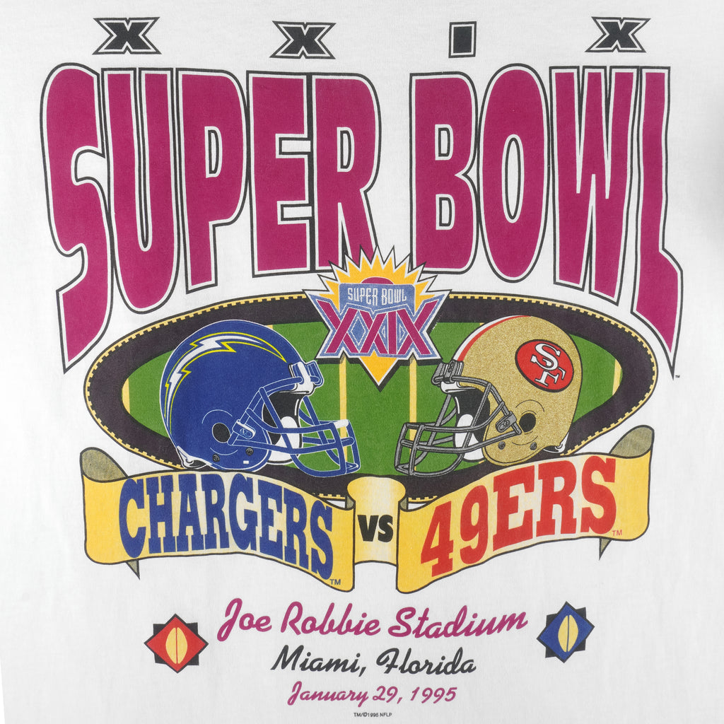 Starter (NFL) - Super Bowl 29th 49ers VS Chargers Matchups T-Shirt 1995 X-Large Vintage Retro Football