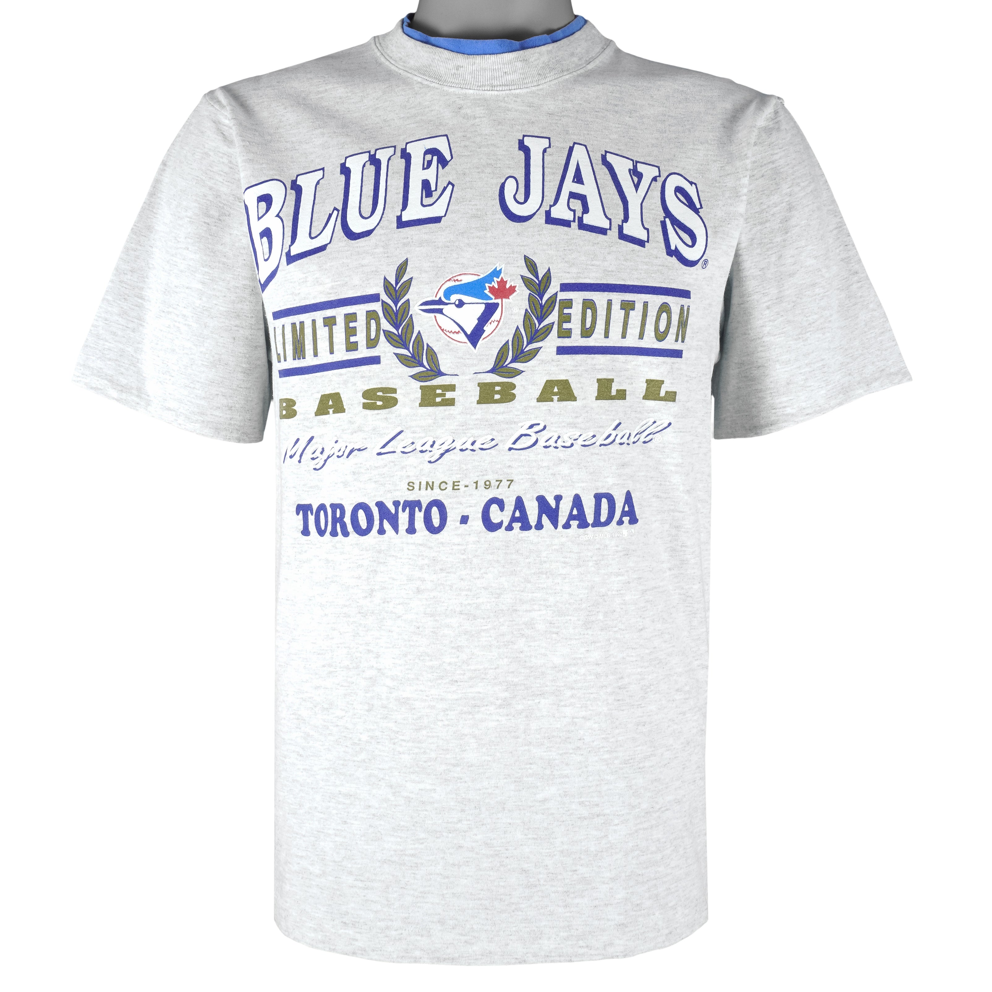 MLB (Waves) - Toronto Blue Jays Single Stitch T-Shirt 1990s Small Youth Vintage Retro Baseball