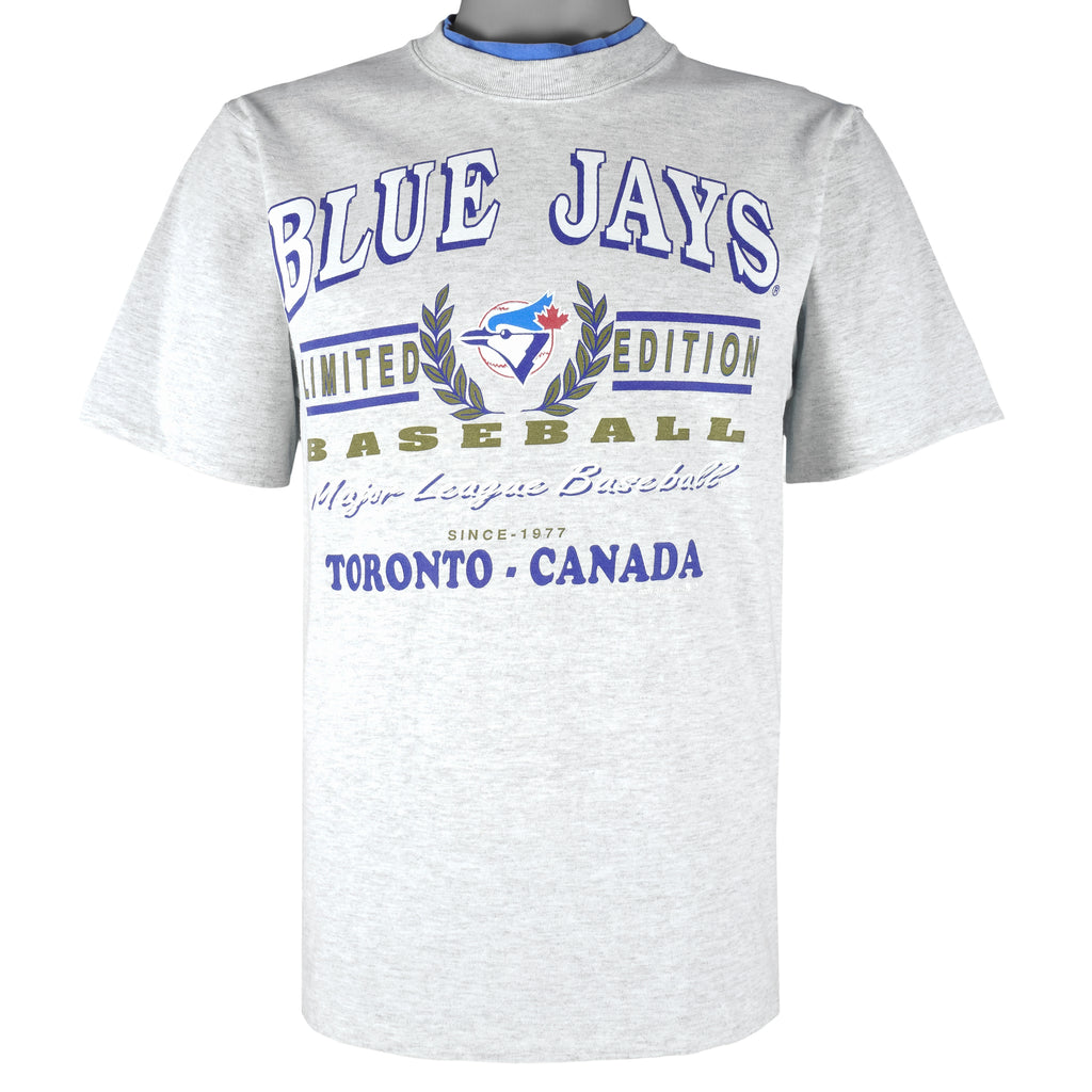 MLB (Waves) - Toronto Blue Jays Single Stitch T-Shirt 1990s Small Youth Vintage Retro Baseball