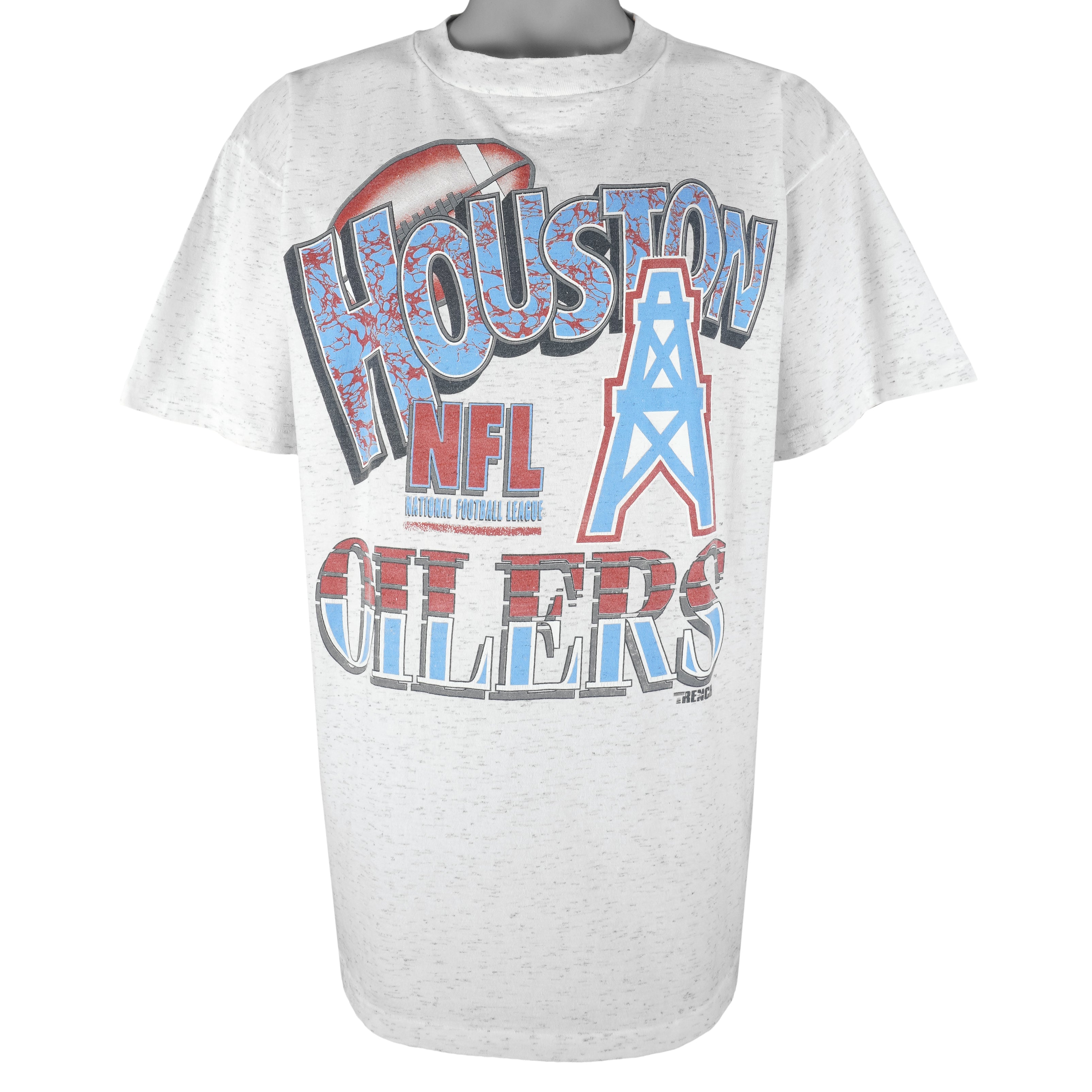NFL (Trench) - Houston Oilers Single Stitch T-Shirt 1990s X-Large Vintage Retro Football