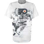 NHL (All Sport) - Philadelphia Flyers All Over Print T-Shirt 1990s Large