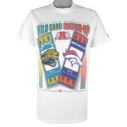 NFL (Pro Player) - Denver Broncos VS Jacksonville Jaguars Single Stitch T-Shirt 1990s Medium Vintage Retro Football