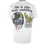 NFL - Pittsburgh Steelers Football It's Great Brain Food T-Shirt 1990s Large