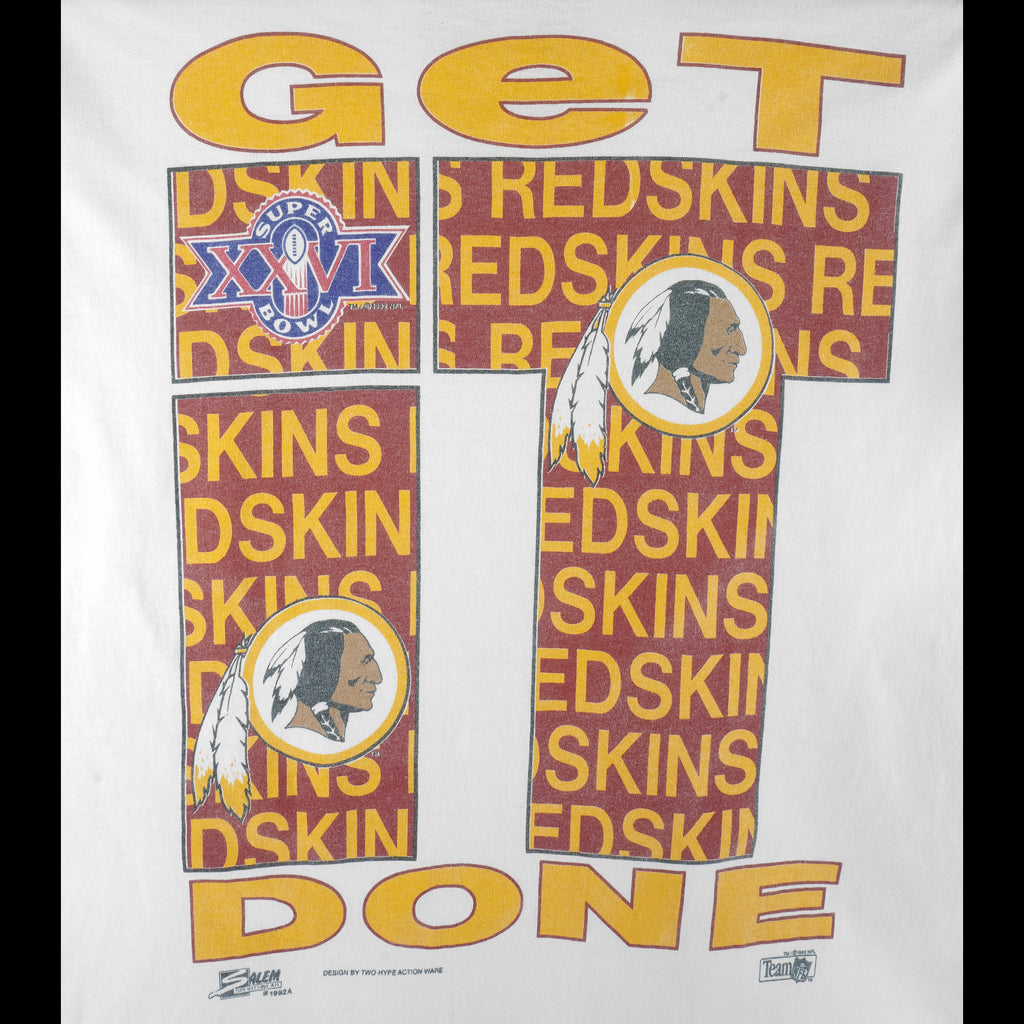 NFL (Salem) - Washington Red Skins Single Stitch T-Shirt 1992 Large Vintage Retro Football