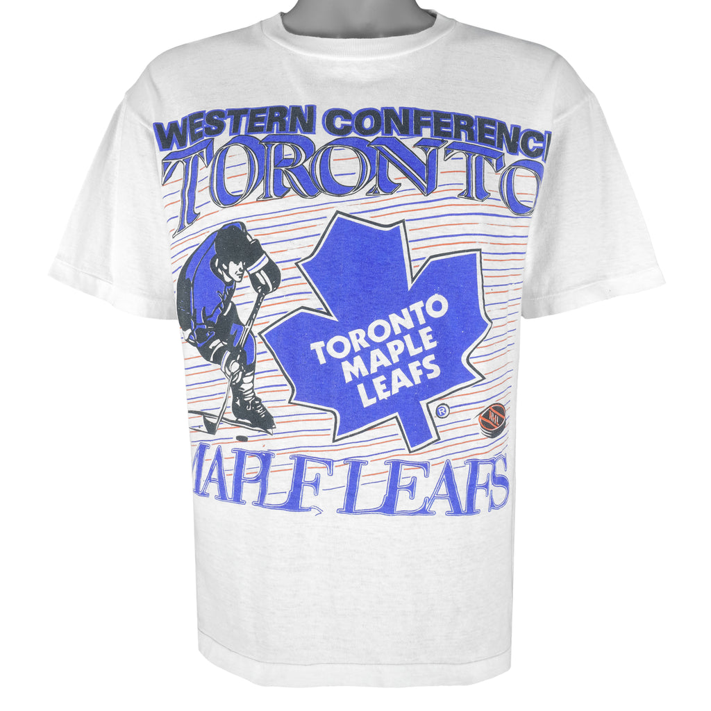 NHL - Toronto Maple Leafs Single Stitch T-Shirt 1990s Medium Vintage Retro Hockey