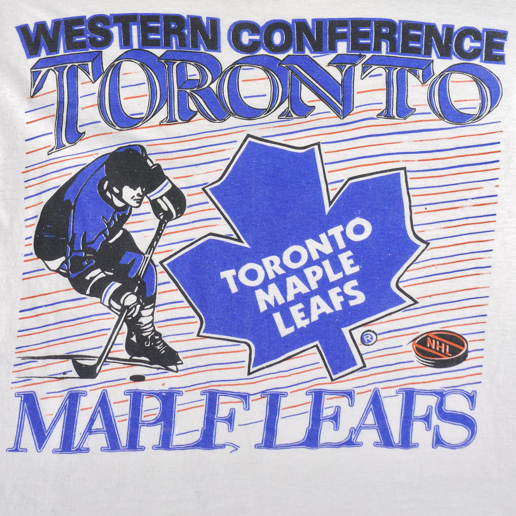 NHL - Toronto Maple Leafs Single Stitch T-Shirt 1990s Medium Vintage Retro Hockey