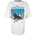 NHL (Jostens) - Grey San Jose Sharks Single Stitch T-Shirt 1993 XX-Large Vintage Retro Hockey