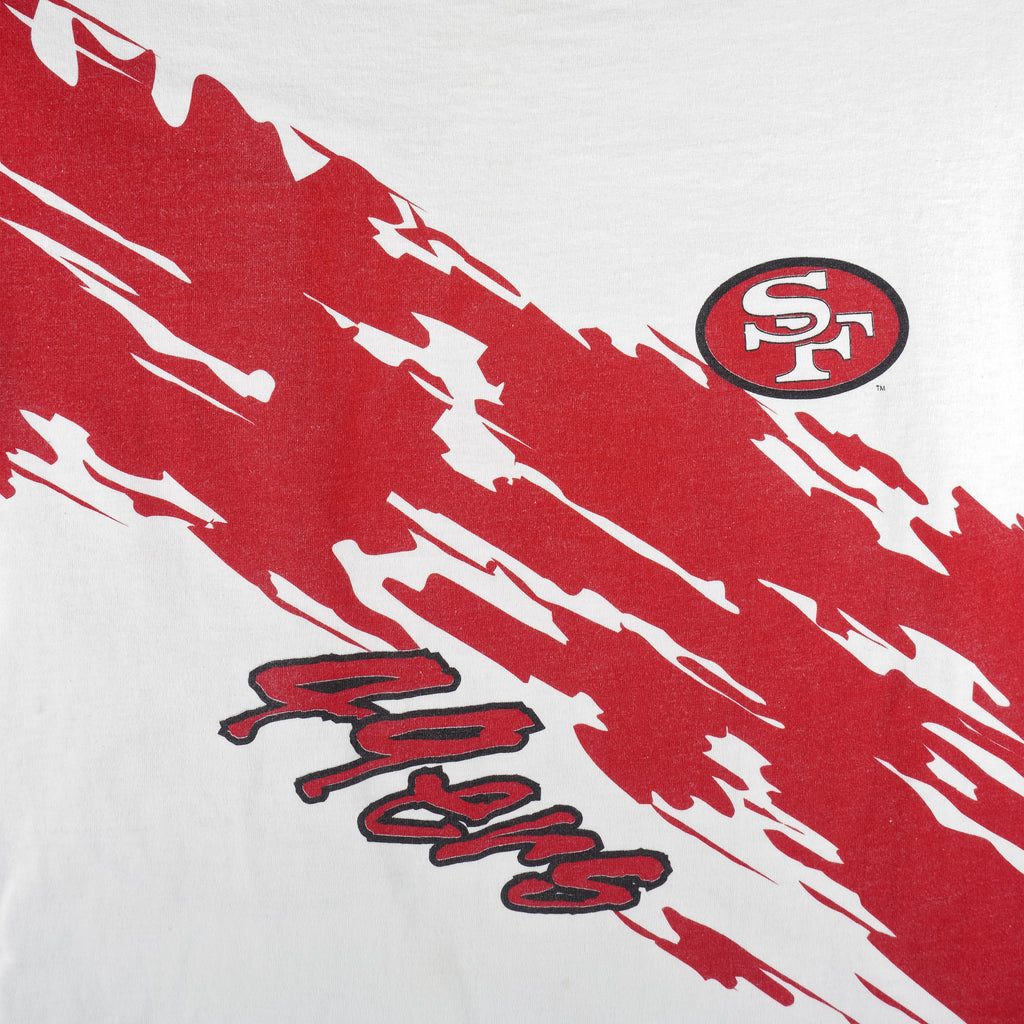 NFL - San Francisco 49ers Big Logo Single Stitch T-Shirt 1990s Large Vintage Retro Football