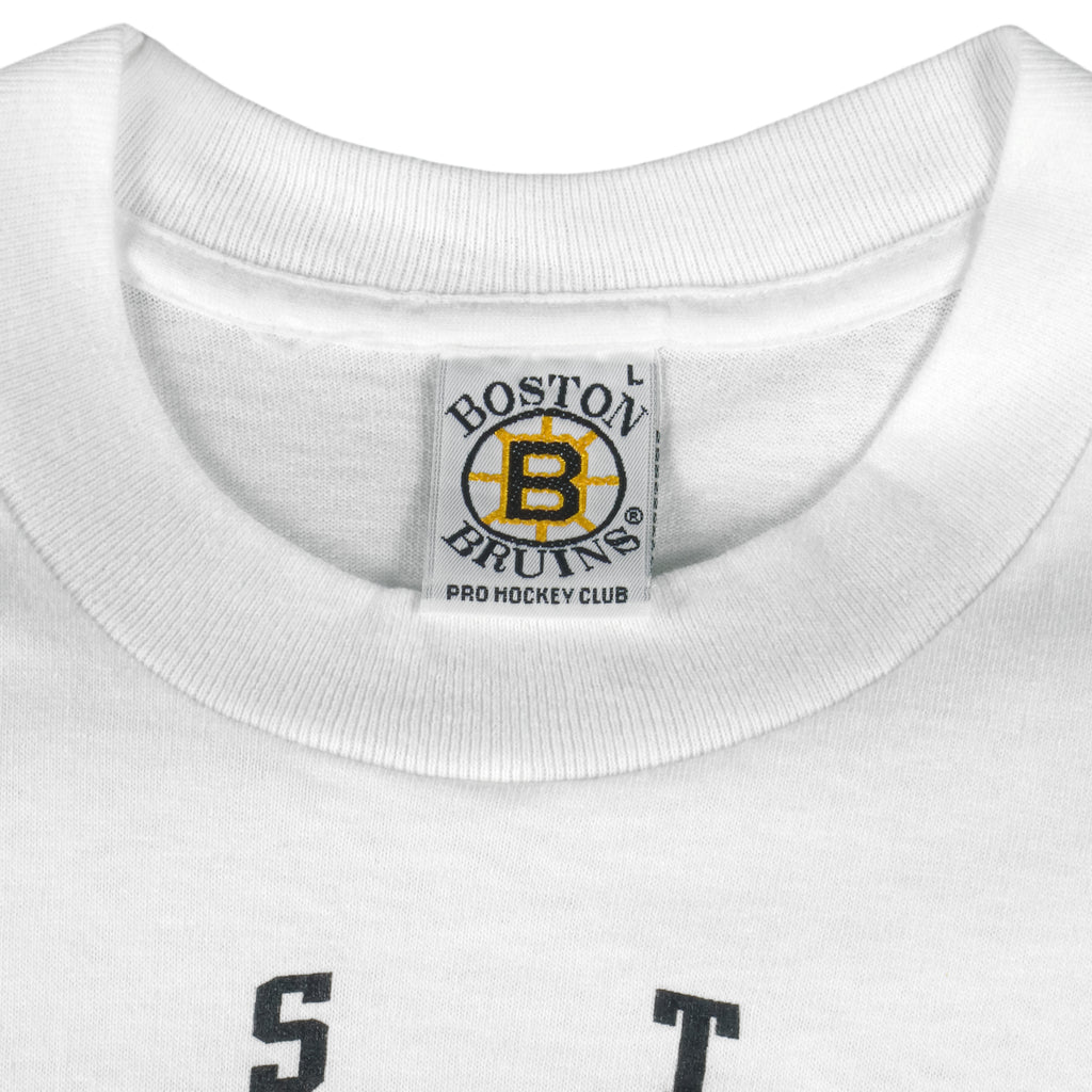 NHL - Boston Bruins Craig Janney Single Stitch T-Shirt 1990 Large Vintage Retro Hockey