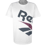 Reebok - White Big Logo Single Stitch T-Shirt 1990s Large