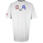 Umbro - Blue USA Flags Single Stitch T-Shirt 1994 X-Large Vintage Retro