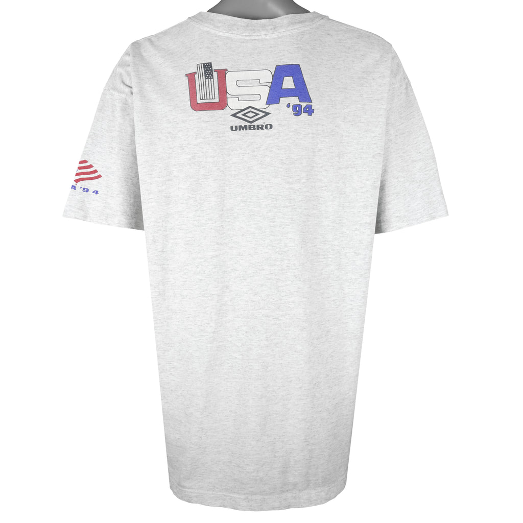 Umbro - Blue USA Flags Single Stitch T-Shirt 1994 X-Large Vintage Retro