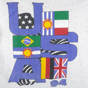 Umbro - Blue USA Flags Single Stitch T-Shirt 1994 X-Large Vintage Retro