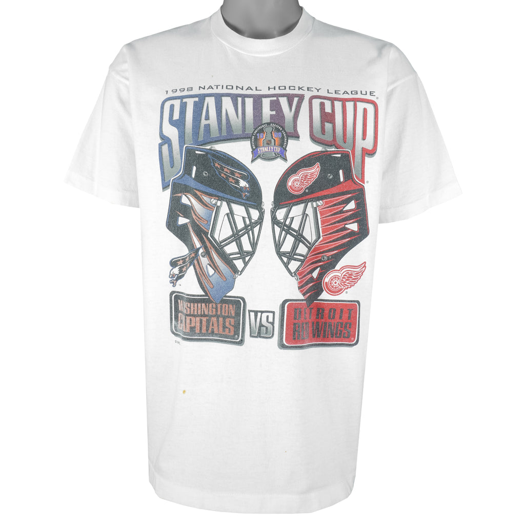 NHL - Detroit Red Wings VS Washington Capitals Single Stitch T-Shirt 1998 X-Large Vintage Retro Hockey