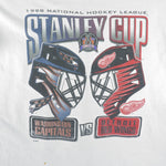 NHL - Detroit Red Wings VS Washington Capitals Single Stitch T-Shirt 1998 X-Large Vintage Retro Hockey