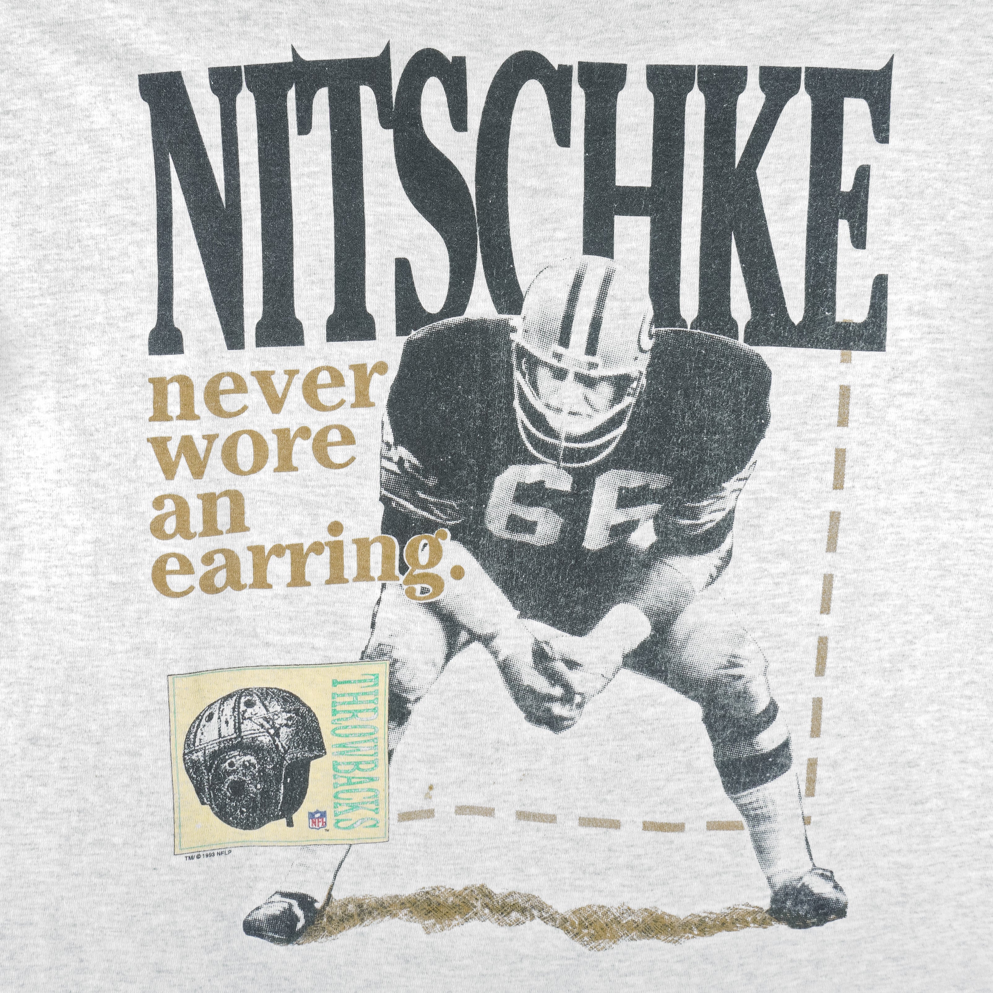 NFL (Salem) - Green Bay Packers Nitschke No. 66 T-Shirt 1993 X-Large Vintage Retro Football