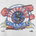 Vintage (CBN) - Pittsburgh Piranhas Single Stitch T-Shirt 1990s Large Vintage Retro Basketball