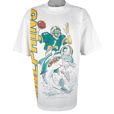 NFL (Caribe) - Miami Dolphins Caricature Single Stitch T-Shirt 1988 X-Large