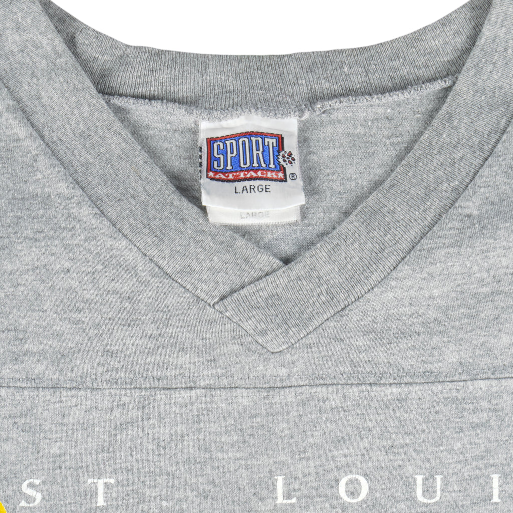 NFL (Sport Attack) - St. Louis Rams Kurt Warner & Marshall Faulk T-Shirt 2000 Large Vintage Retro Football