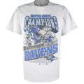 NFL (M&O Knits) - Baltimore Ravens Champions T-Shirt 2001 Large Vintage Retro Football