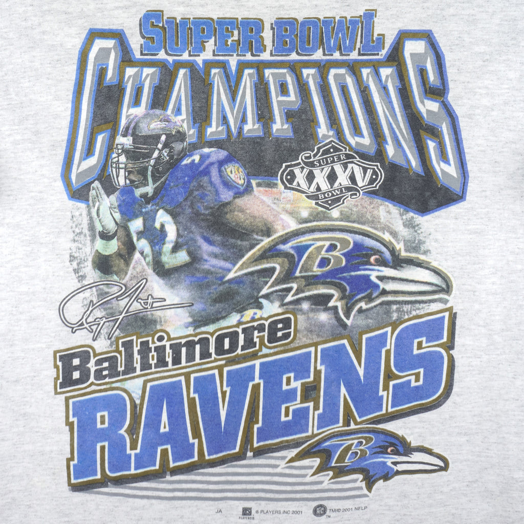 NFL (M&O Knits) - Baltimore Ravens Champions T-Shirt 2001 Large Vintage Retro Football