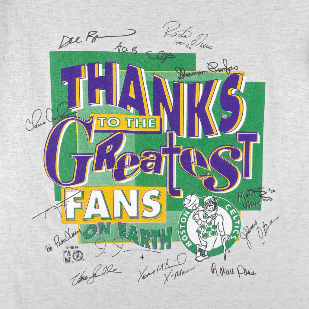 NBA (Salem) - Boston Celtics Thanks To The Greatest T-Shirt 1990s Large Vintage Retro Basketball