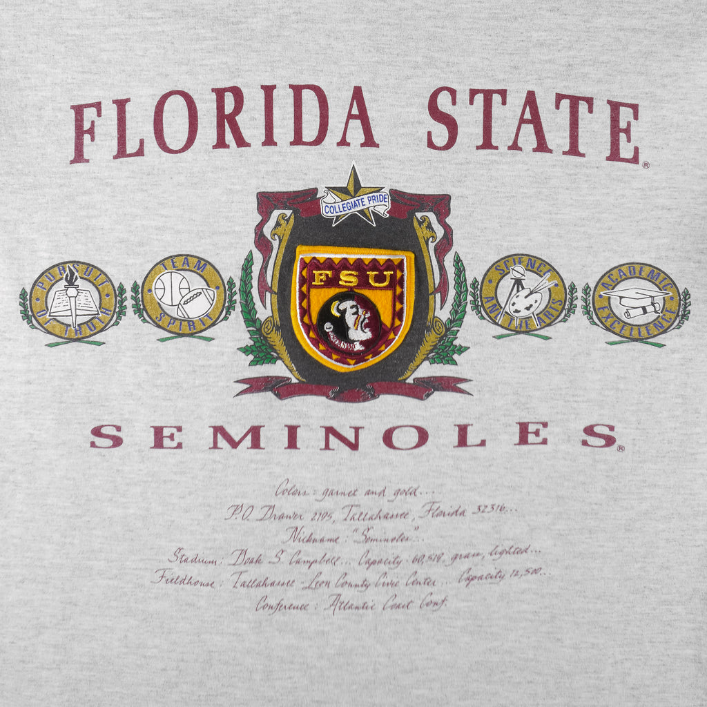 NCAA - Florida State Seminoles Single Stitch T-Shirt 1990s Large Vintage Retro College