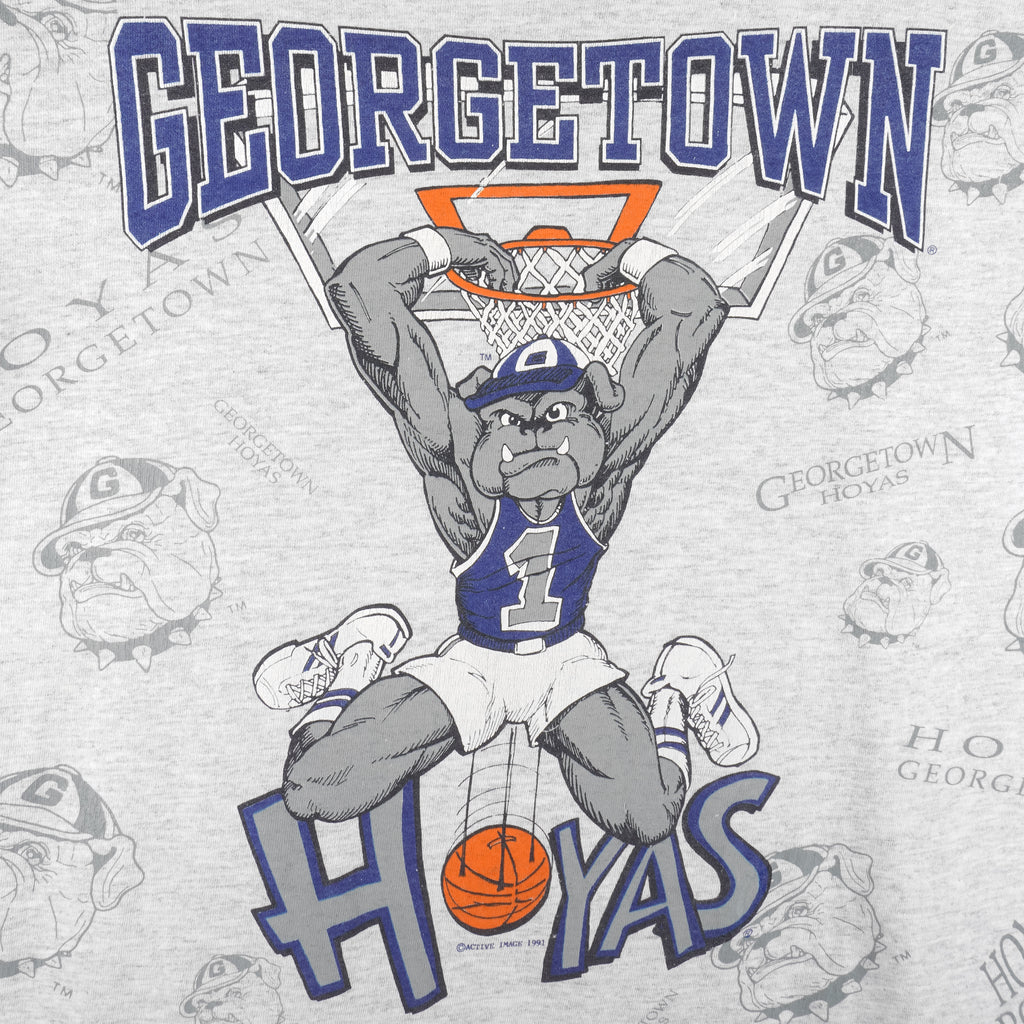 NCAA (Active Image) - Georgetown Hoyas AOP T-Shirt 1991 X-Large Vintage Retro College