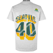 Vintage NBA - Seattle SuperSonics Shawn Kemp No. 40 T-Shirt 1990s Large in gray